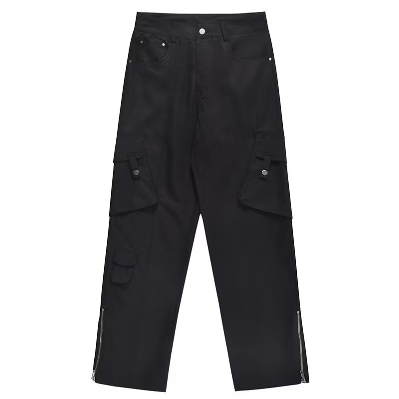 Amerikai retro húzózsinóros, többzsebes, kültéri overall, férfi és női nyári, utcai dizájnú, laza, egyenes szabású, hétköznapi nadrág