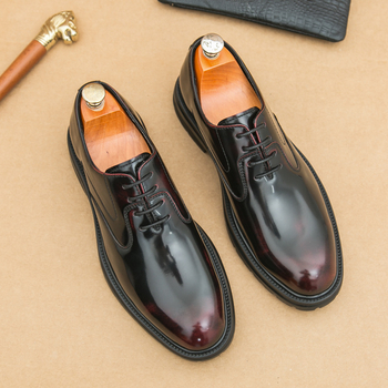 Brit stílusú 2025 új üzleti alkalmi bőrcipő, polírozott, retró, nagy méretű, 45-ös, férfi alkalmi, fűzős, Oxford cipő, 46-os