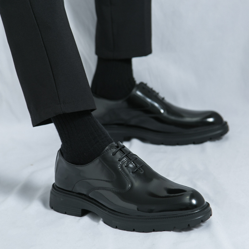 Brit stílusú 2025 új üzleti alkalmi bőrcipő, polírozott, retró, nagy méretű, 45-ös, férfi alkalmi, fűzős, Oxford cipő, 46-os