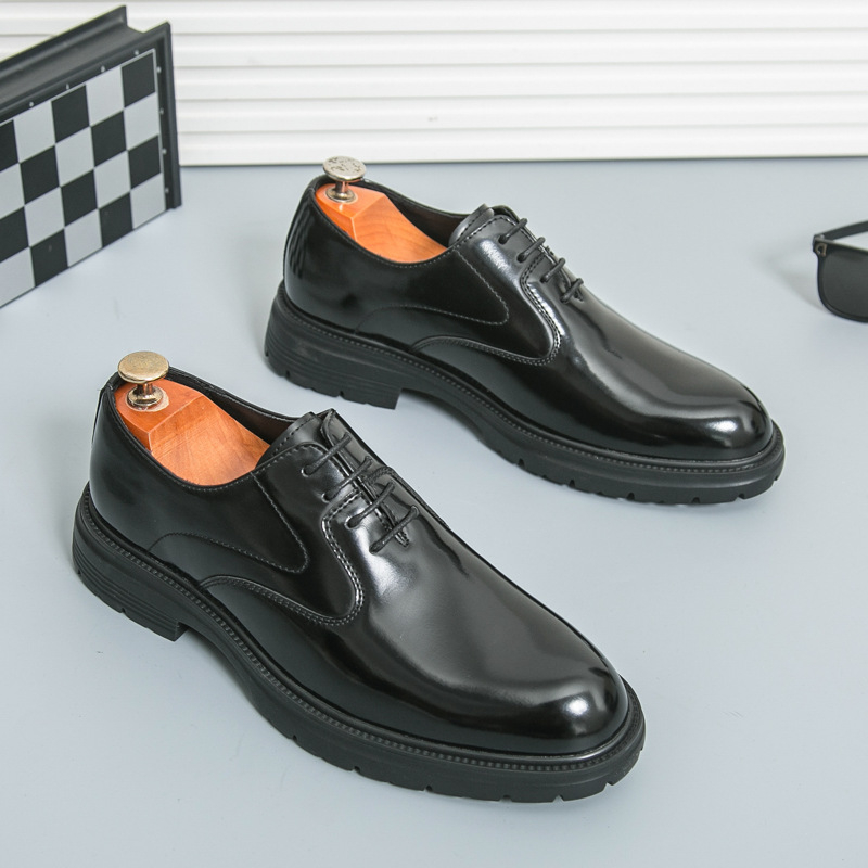 Brit stílusú 2025 új üzleti alkalmi bőrcipő, polírozott, retró, nagy méretű, 45-ös, férfi alkalmi, fűzős, Oxford cipő, 46-os