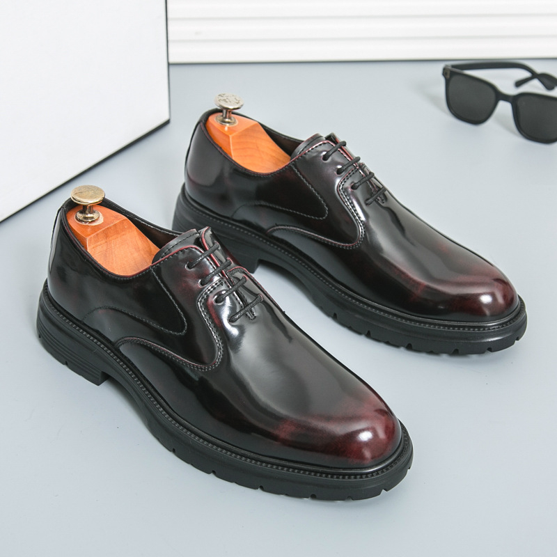 Brit stílusú 2025 új üzleti alkalmi bőrcipő, polírozott, retró, nagy méretű, 45-ös, férfi alkalmi, fűzős, Oxford cipő, 46-os