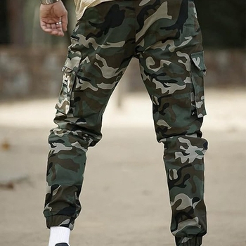 Meeste vabaaja fitness-jooksu-treeningpüksid, Euroopa koodiga kamuflaaž, kamuflaaž, spordipüksid