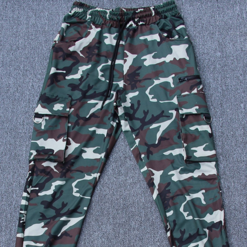 Meeste vabaaja fitness-jooksu-treeningpüksid, Euroopa koodiga kamuflaaž, kamuflaaž, spordipüksid
