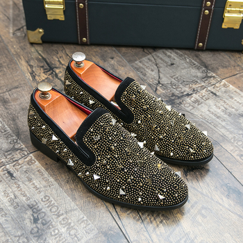 Pantofi de damă pentru bărbați, mărime plus, pantofi din piele, la modă, cu nituri înghețate, mocasini, magazin de noapte, stilist de păr, pantofi ascuțiți