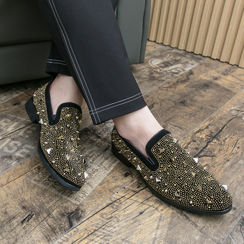 Ανδρικά Παπούτσια Μεγάλα μεγέθη σε όλο το φάσμα Νέα Δερμάτινα Παπούτσια Μοντέρνα Παπούτσια με Παγωμένα Πριτσίνια Night Shop Κομμωτήριο Μυτερά Παπούτσια