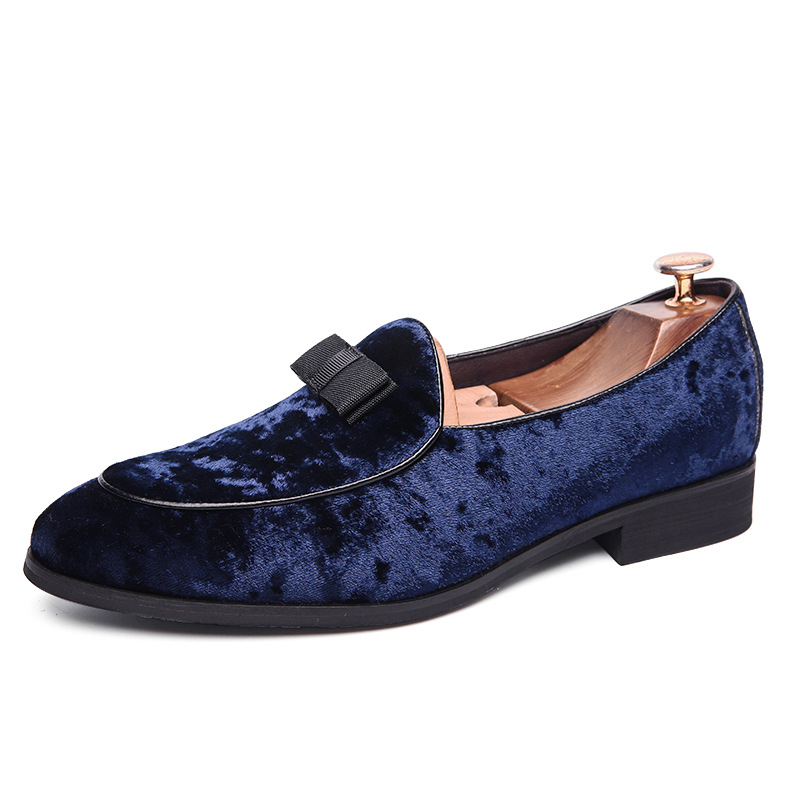 Cross-Border 2024 tavaszi brit férfi alkalmi kis bőrcipő, fűző nélküli fodrászcipő