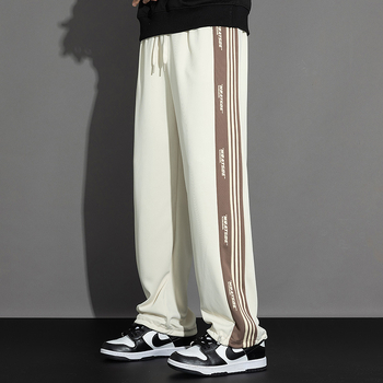 Wei Pants Férfi tavaszi és őszi férfi nadrág 2023 Új őszi szürke sport egyenes szabású hétköznapi nadrág Férfi nadrág