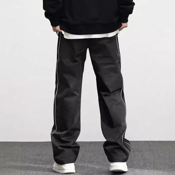 TEME Xiyin Amazon rudens un ziemas sprādzieni, plus izmēra vīriešu ikdienas bikses, kompozītmateriāla auduma, modernas svītrainas ikdienas Eiropas koda bikses