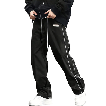 TEME Xiyin Amazon rudens un ziemas sprādzieni, plus izmēra vīriešu ikdienas bikses, kompozītmateriāla auduma, modernas svītrainas ikdienas Eiropas koda bikses