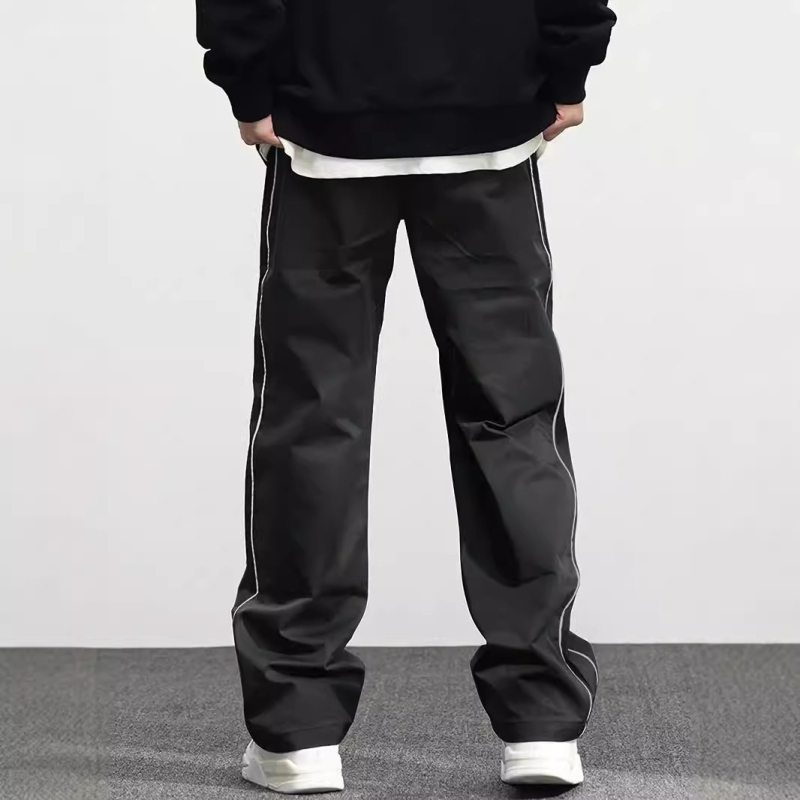 TEME Xiyin Amazon rudens un ziemas sprādzieni, plus izmēra vīriešu ikdienas bikses, kompozītmateriāla auduma, modernas svītrainas ikdienas Eiropas koda bikses