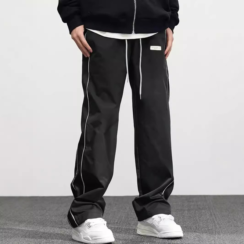 TEME Xiyin Amazon rudens un ziemas sprādzieni, plus izmēra vīriešu ikdienas bikses, kompozītmateriāla auduma, modernas svītrainas ikdienas Eiropas koda bikses