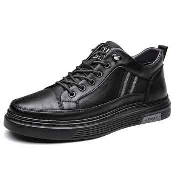 Vīriešu apavi 2024. gada rudens un ziemas flīsa oderēti silti ikdienas melni sporta apavi ar vienu kāju braukšanas viegli ādas apavi moderna piegāde