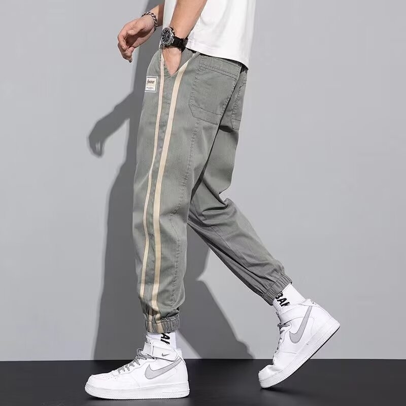 Trendi márkájú tömegnadrág Férfi laza, lábujjig érő, hétköznapi nadrág Tavaszi dizájn Sense All-Match nadrág Férfi személyre szabott, dummy, jóképű Haren nadrág