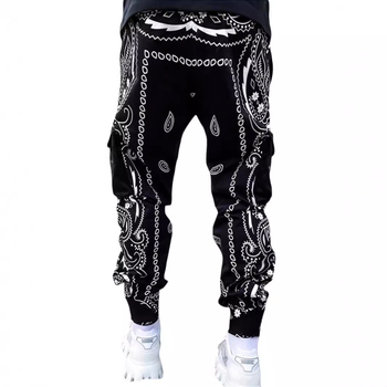 Férfi overall divatos utcai hip-hop nadrág digitális nyomtatású, többzsebes, bokáig érő nadrág, szabadtéri sportnadrág