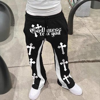 Retro amerikai határokon átnyúló őszi és téli Harajuku lezser utcai stílusú keresztmintás nadrág férfiaknak és nőknek