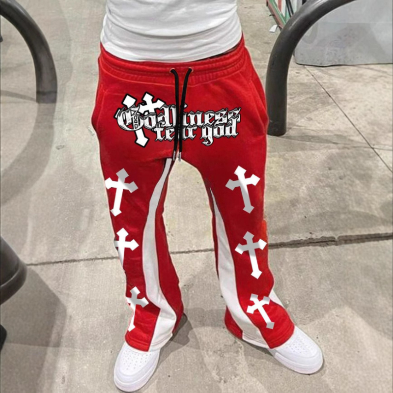 Retro amerikietiškos tarpvalstybinio stiliaus rudens ir žiemos Harajuku laisvalaikio gatvės stiliaus kryžminio rašto kelnės vyrams ir moterims