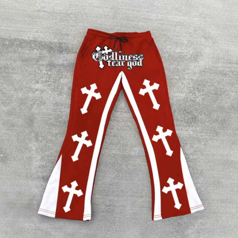 Retro amerikietiškos tarpvalstybinio stiliaus rudens ir žiemos Harajuku laisvalaikio gatvės stiliaus kryžminio rašto kelnės vyrams ir moterims