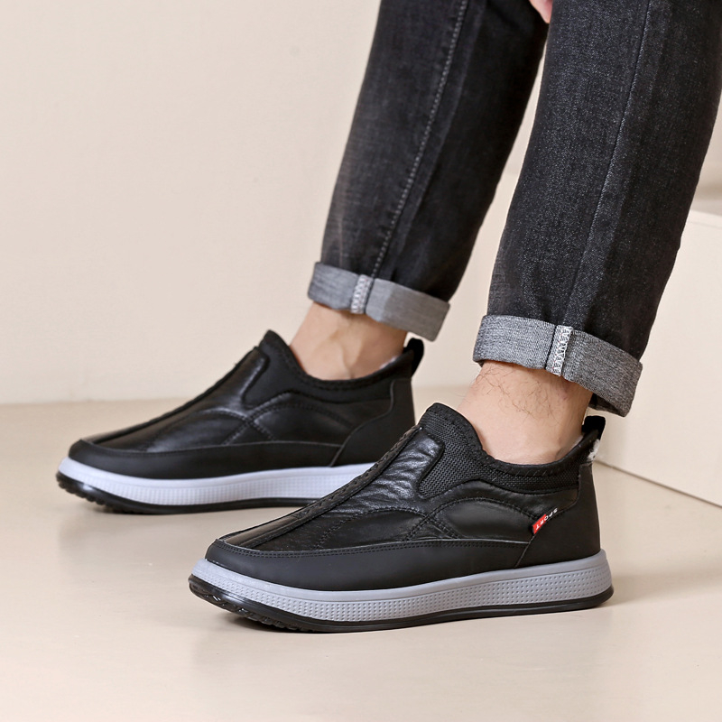 Pantofi de iarnă noi vechi Beijing din pânză pantofi din bumbac pentru bărbați, pantofi cu căptușeală din fleece, îngroșați, caldi, cizme de zăpadă cu fund moale, respirabil, confortabili, din bumbac pentru bărbați