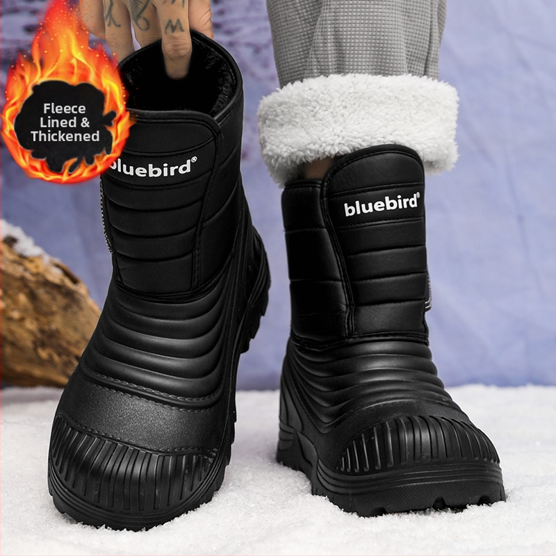 Χειμερινές μπότες χιονιού ανδρικές, με χοντρό πάτο, επένδυση από φλις, ζεστές, με πάχος στους -40 βαθμούς βορειοανατολικά, μεγάλες βαμβακερές μπότες για υπαίθριες δραστηριότητες