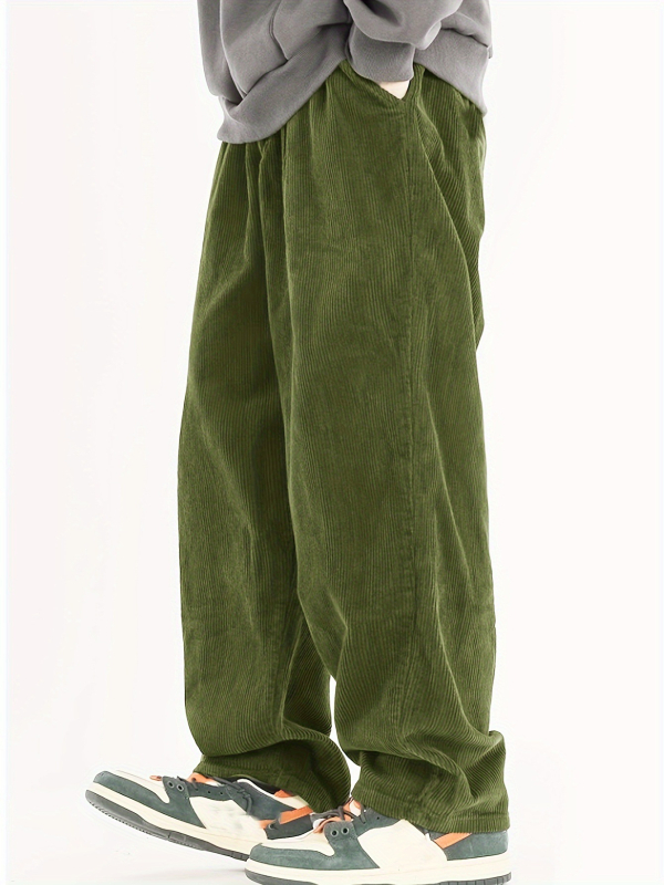 2024-es határokon átnyúló tavaszi és őszi férfi lezser nadrág, Advanced Sense laza, egyenes szabású, kordbársony, középderekú, laza nadrág