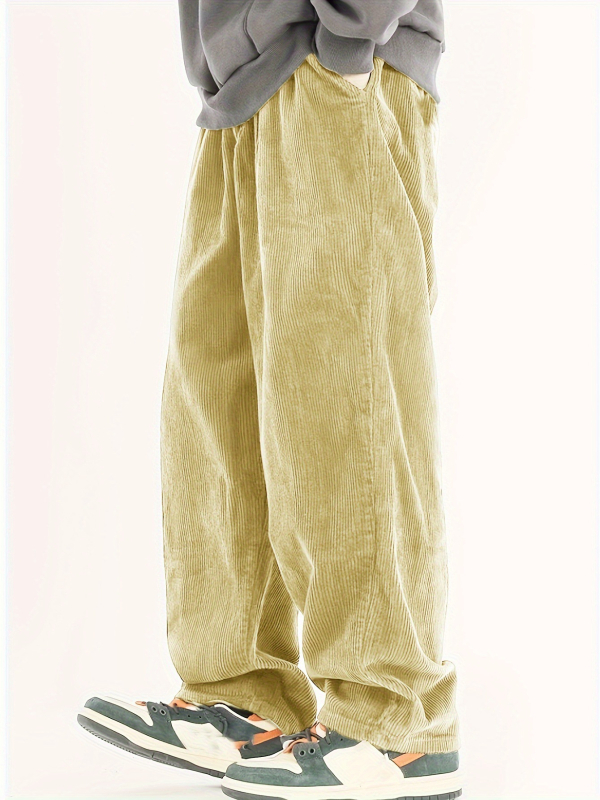 2024-es határokon átnyúló tavaszi és őszi férfi lezser nadrág, Advanced Sense laza, egyenes szabású, kordbársony, középderekú, laza nadrág