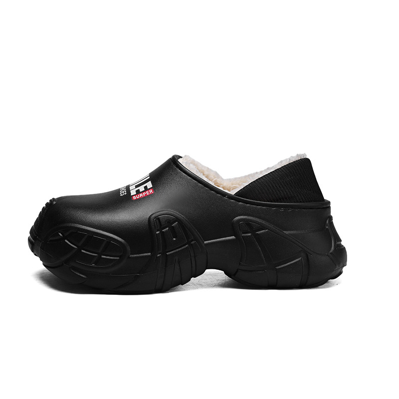 Paksu tallaga veekindlad puuvillast sussid meestele, talvekott kontsaga siseruumidesse, uued libisemiskindlad pluss-puuvillast kingad pealisrõivasteks