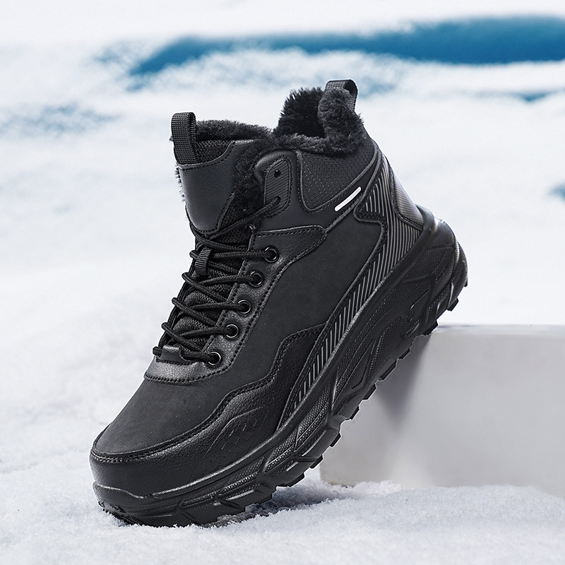 Cizme de zăpadă pentru bărbați, de toamnă și de iarnă, pentru nord-est, căptușite cu fleece, îngroșate, impermeabile, antiderapante, calde, pentru drumeții, pentru sporturi în aer liber