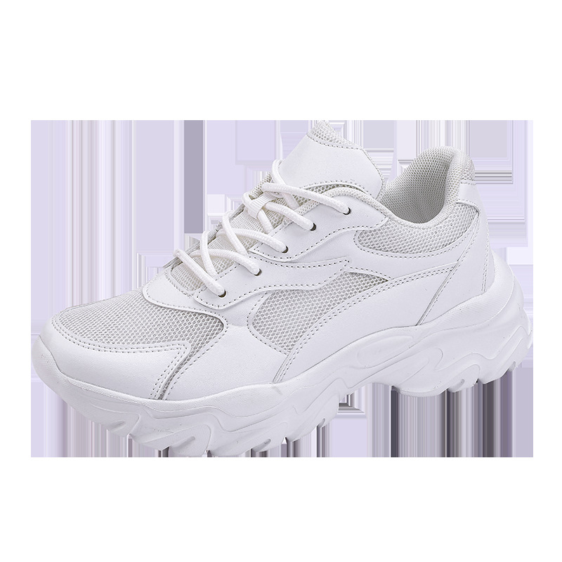 Ежедневни спортни обувки за бягане за мъже 2023 Лято Нови дишащи обувки Двойка спортни ежедневни дебели бели обувки за жени