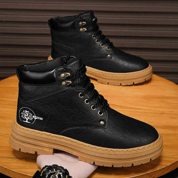 Cizme Martin transfrontaliere de iarnă noi, de top înalt, pentru bărbați, la modă, cu talpă groasă, casual, din piele, cizme de lucru, pentru patru sezoane, pantofi la modă