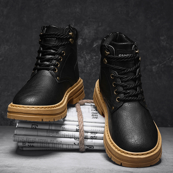 Cizme Martin transfrontaliere de iarnă noi, de top înalt, pentru bărbați, la modă, cu talpă groasă, casual, din piele, cizme de lucru, pentru patru sezoane, pantofi la modă