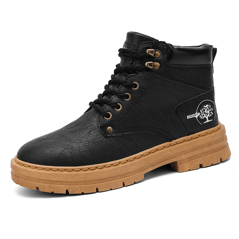 Cizme Martin transfrontaliere de iarnă noi, de top înalt, pentru bărbați, la modă, cu talpă groasă, casual, din piele, cizme de lucru, pentru patru sezoane, pantofi la modă