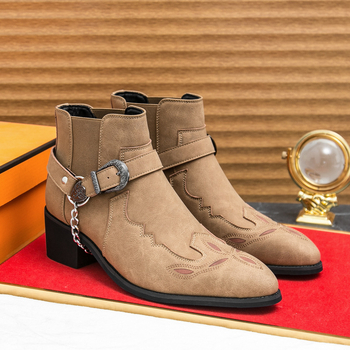 Cizme de motocicletă cu fermoar retro pentru bărbați, stil britanic Chelsea, stil de afaceri, pentru comerț exterior, stil Martin