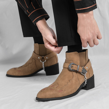 Cizme de motocicletă cu fermoar retro pentru bărbați, stil britanic Chelsea, stil de afaceri, pentru comerț exterior, stil Martin