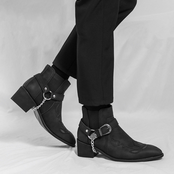 Cizme de motocicletă cu fermoar retro pentru bărbați, stil britanic Chelsea, stil de afaceri, pentru comerț exterior, stil Martin