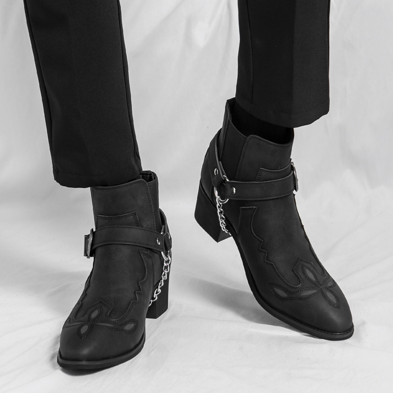 Cizme de motocicletă cu fermoar retro pentru bărbați, stil britanic Chelsea, stil de afaceri, pentru comerț exterior, stil Martin