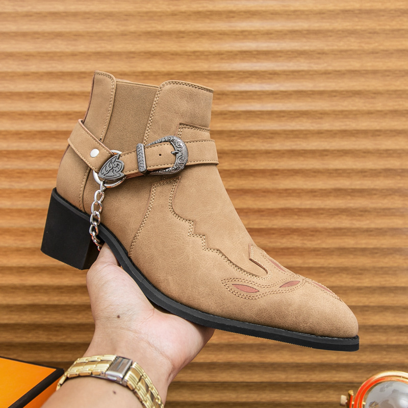 Cizme de motocicletă cu fermoar retro pentru bărbați, stil britanic Chelsea, stil de afaceri, pentru comerț exterior, stil Martin