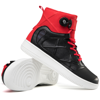 Ανδρικά αντιολισθητικά παπούτσια μοτοσικλέτας μεγάλου μεγέθους με περιστρεφόμενο κουμπί, παπούτσια μοτοσικλέτας για εξωτερικούς χώρους, αθλητικά παπούτσια ποδηλασίας αγώνων