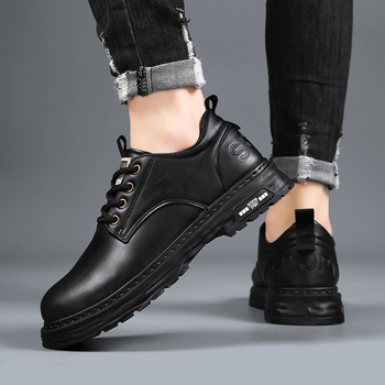 Pantofi de toamnă pentru bărbați, stil britanic, pantofi casual din piele pentru bărbați, retro maro, high-end, high-end, high-end, cu cap mare, la modă