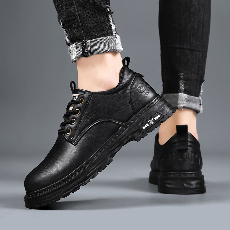 Pantofi de toamnă pentru bărbați, stil britanic, pantofi casual din piele pentru bărbați, retro maro, high-end, high-end, high-end, cu cap mare, la modă