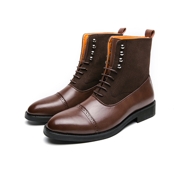 Ανδρικές Δερμάτινες Μπότες, Μεγάλα Μεγέθη, Φθινόπωρο και Χειμώνας, Νέα Ψηλά Δερμάτινα Παπούτσια, Μοντέρνες Ανδρικές Μπότες Martin με Μύτη, Vintage Μπότες Εργασίας