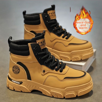 Martin Boots vīriešu rudens elpojoši augstpapēžu britu stila vintage darba zābaki āra alpīnisma apavi viengabala kokvilnas tāda paša stila rabarberu zābaki