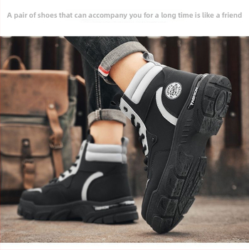 Martin Boots vīriešu rudens elpojoši augstpapēžu britu stila vintage darba zābaki āra alpīnisma apavi viengabala kokvilnas tāda paša stila rabarberu zābaki