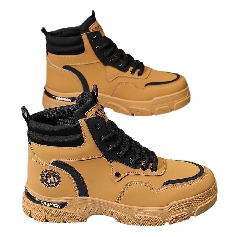 Cizme Martin pentru bărbați, toamna, respirabile, de top, stil britanic, vintage, cizme de lucru, pantofi de alpinism în aer liber, un singur bumbac, același stil, cizme de rubarbă