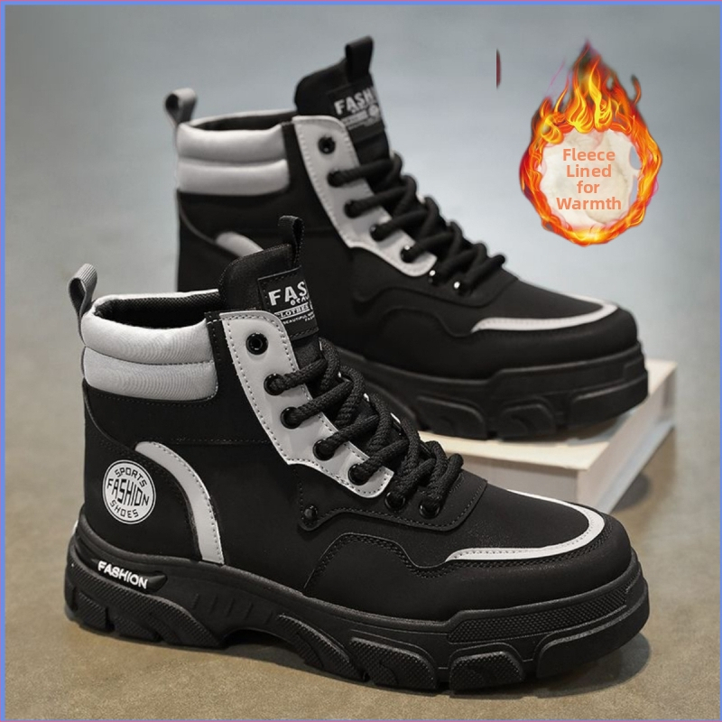 Martin Boots vīriešu rudens elpojoši augstpapēžu britu stila vintage darba zābaki āra alpīnisma apavi viengabala kokvilnas tāda paša stila rabarberu zābaki