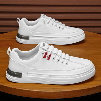 Apavi vīriešiem 2025. gada pavasara jauni vīriešu apavi Modes universāli ikdienas apavi Vīriešu ādas mīkstas zoles balti apavi Biznesa apavi