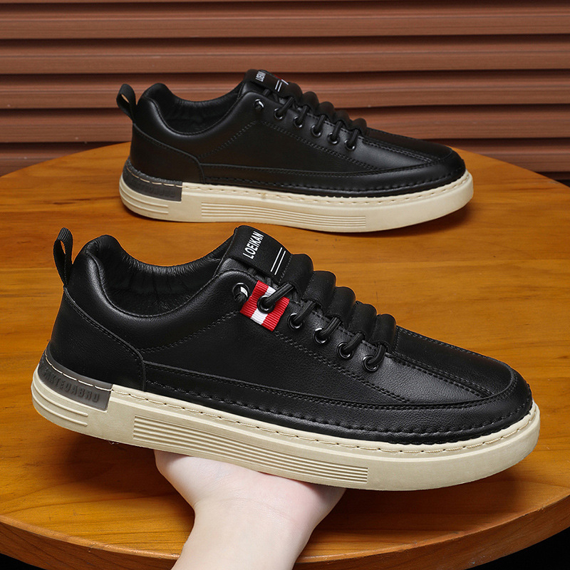 Apavi vīriešiem 2025. gada pavasara jauni vīriešu apavi Modes universāli ikdienas apavi Vīriešu ādas mīkstas zoles balti apavi Biznesa apavi