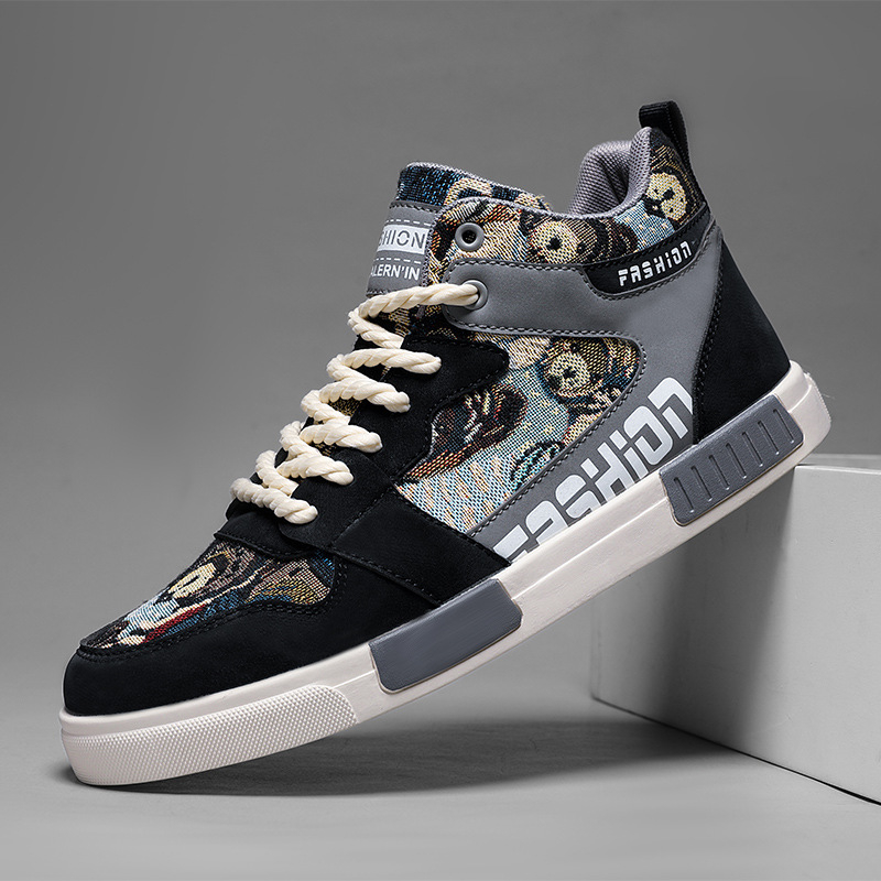 raktáron Külkereskedelmi plus size Magas szárú férfi cipők Tavaszi és őszi, fiataloknak megfelelő, országos divat, niche szabadidős sportcipők 47