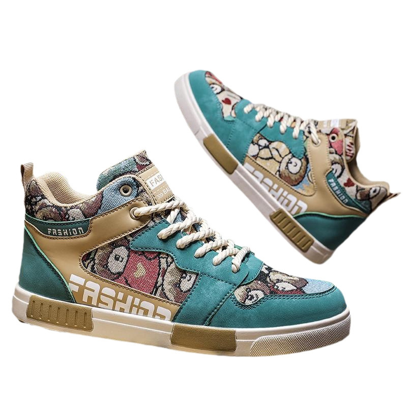 raktáron Külkereskedelmi plus size Magas szárú férfi cipők Tavaszi és őszi, fiataloknak megfelelő, országos divat, niche szabadidős sportcipők 47