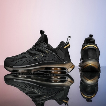 Cross-Border férfi cipők tavaszi sport és szabadidős futócipők ütéscsillapító légpárnás, kiemelő ifjúsági sokoldalú fekete harcos apa divatos cipők