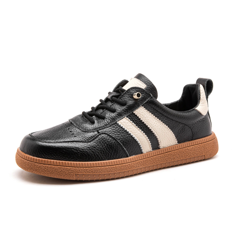 Férfi cipők 2024 Új őszi valódi bőr lélegző vintage német edzőcipők Férfi divatos cipők Alkalmi sport minden mérkőzésre alkalmas cipők